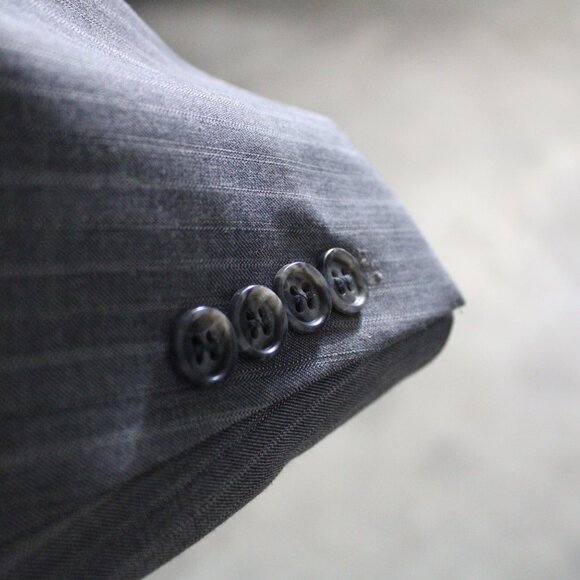 Haines Bonner of London 46R US Men's 3 Piece Suit Grey Pinstripe - Picture 4 of 12